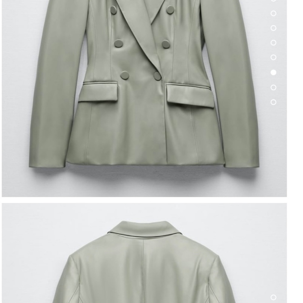 💚zara leather blazer. size xs. W= 17” L= is 26” Tags attached